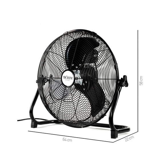 Ventilator de Podea BOHM BLFF-50, 20 Inch, 110W, 3 Viteze, Pale Aluminiu