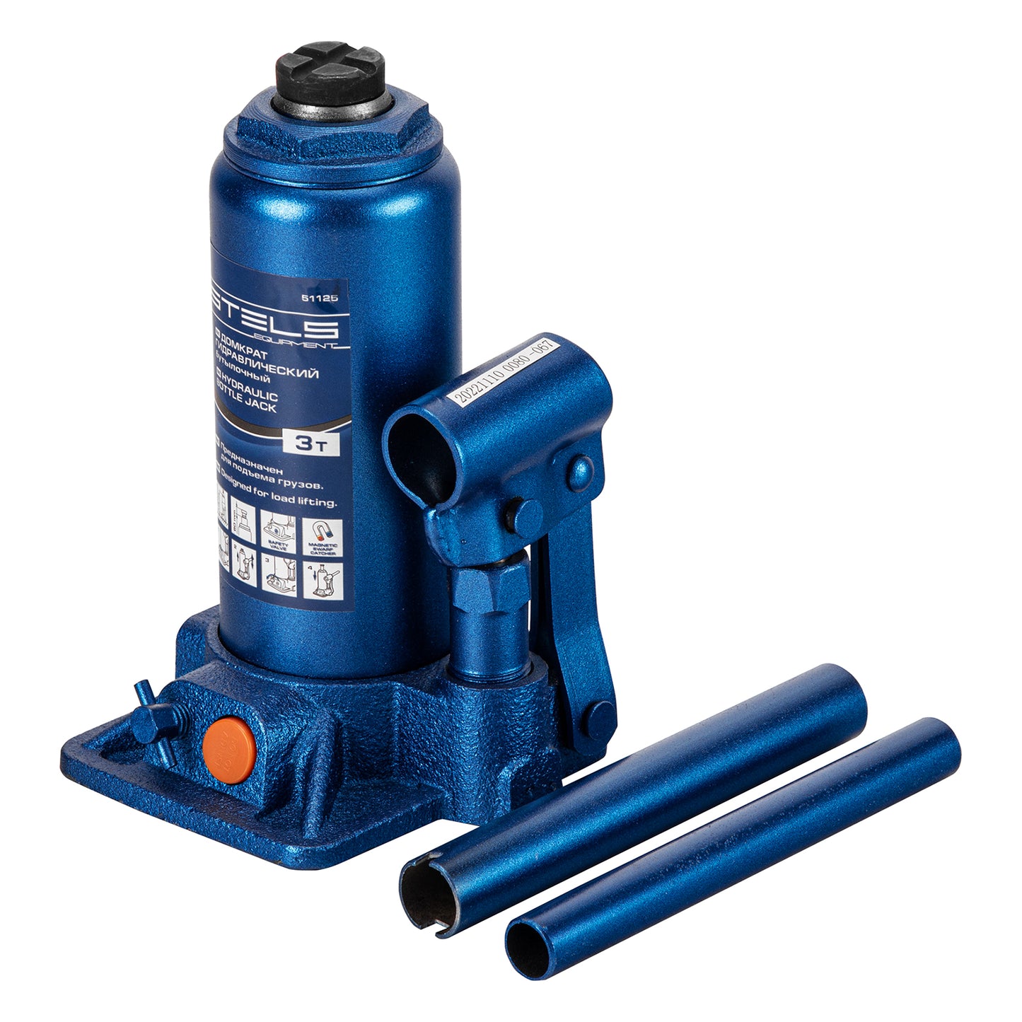 Cric hidraulic auto tip butelie Stels 3T, H 178–343 mm, cu trusa din plastic