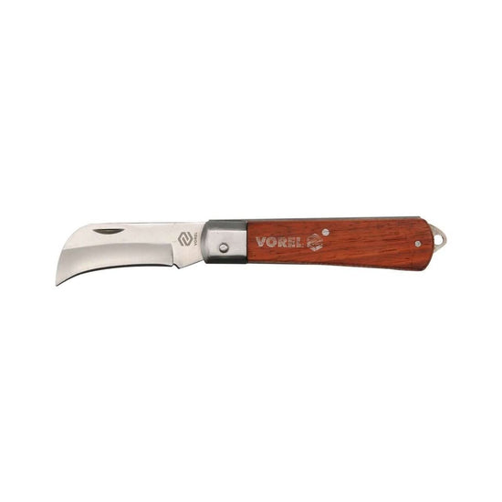 Cutit secera VOREL 76621, lama 75 mm, otel 3CR13, maner lemn