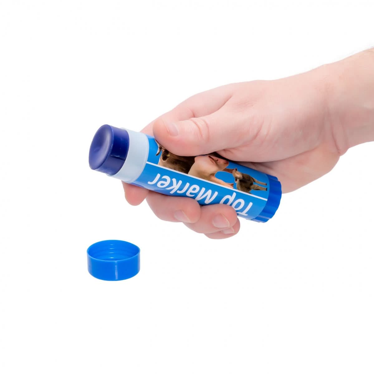 Creion albastru pentru marcarea animalelor pe termen scurt, TopMarker, 60 ml