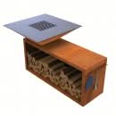 Gratar cu plita 10 mm si vatra pe lemne, 975x975x1050 mm, otel Corten, cu spatiu depozitare, 140 kg