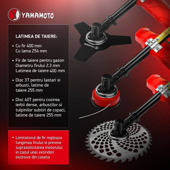 Motocoasa benzina Yamamoto YMA.56, 43cc, 5.8CP, 10000 rpm, motor 2T