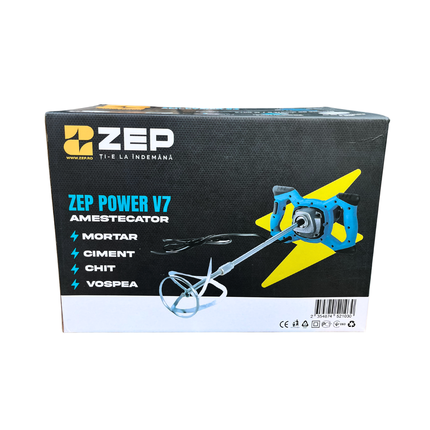Masina amestecat mortar ZEP POWER V7, 2100W, 6 trepte, 1 paleta, 800RPM