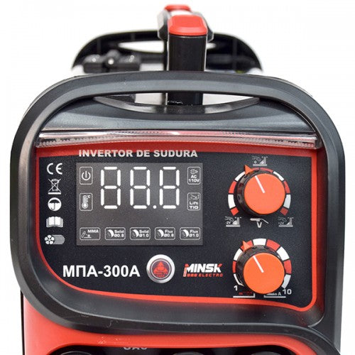 Aparat sudura invertor cu sarma Minsk Electro MPA-300A, 300A, MIG-MAG, protectie supraincalzire, pistol inclus, fir 0.8 mm