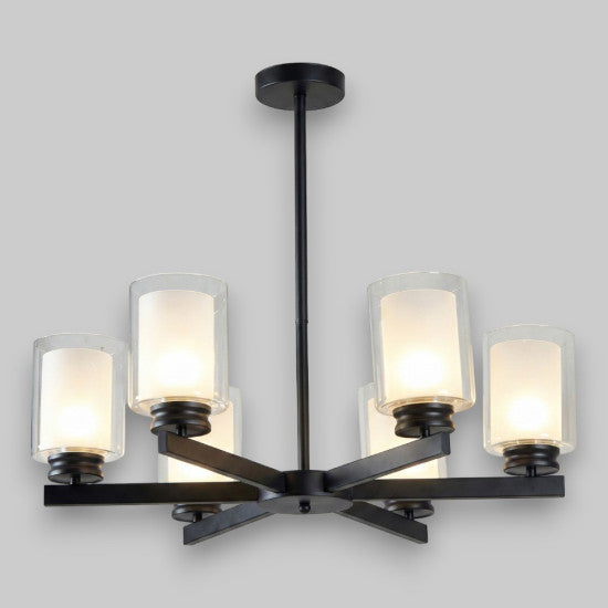 Lustra Tavan Titan Black, 6 Brate, 6xE27 10W