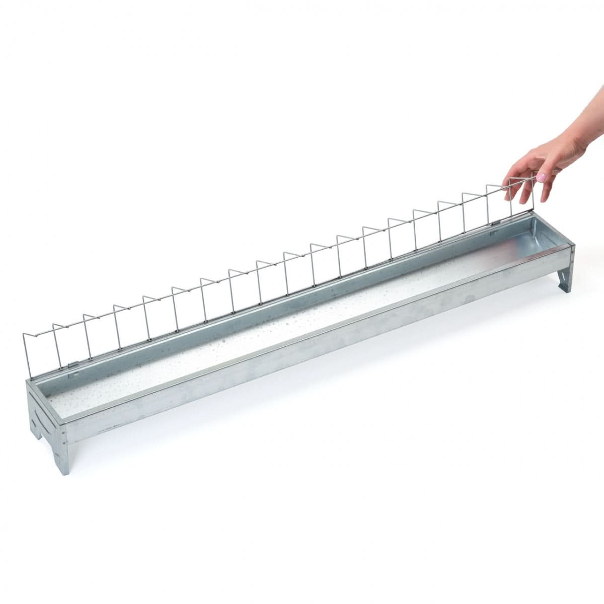 Hranitoare metal galvanizat 100 cm cu 19 fante pentru pui si gaini