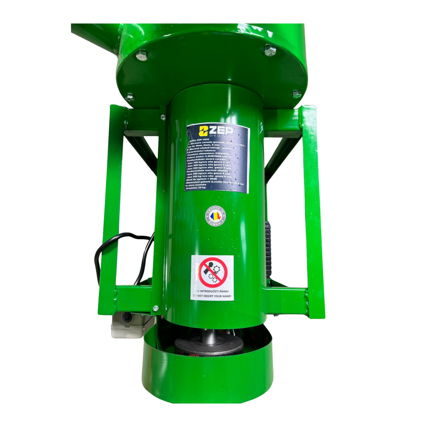 Moara cu ciocanele ZEP TI-E LA INDEMANA, 2in1, pentru uruiala si stiuleti, 2.2 kW, 500 kg/h, 40 ciocanele, 3 site incluse