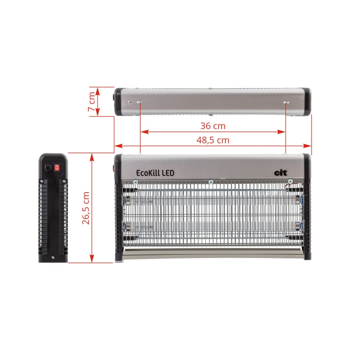 Capcana electrica EcoKill LED 2.0 pentru muste, cu tuburi LED, 220-240 V, 14 W, pentru spatii pana la 150 m²