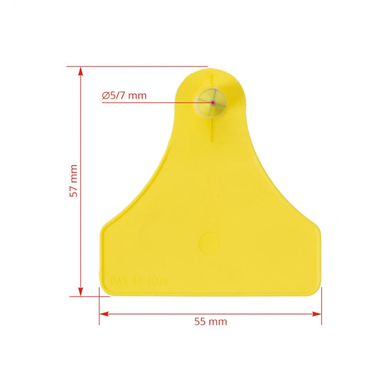 Crotalii-SET pentru bovine FlexoPlus, galben, 25 perechi, 5,5 × 5,7 cm
