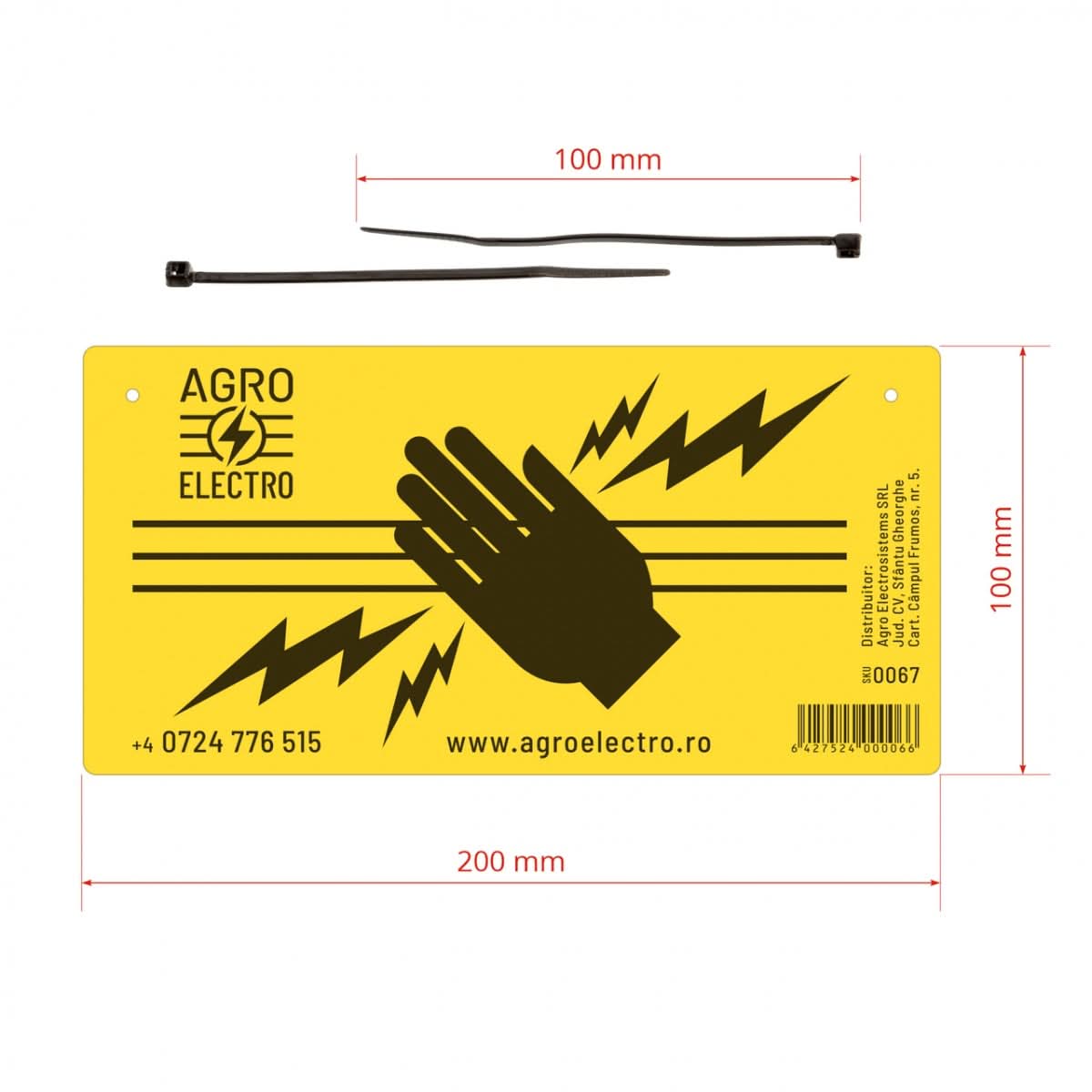 Placuta avertizare gard electric 20x10cm