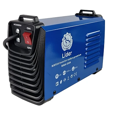 Aparat sudura invertor LIDER MMA450A, 450A, afișaj electronic, cabluri 3m, cutie transport