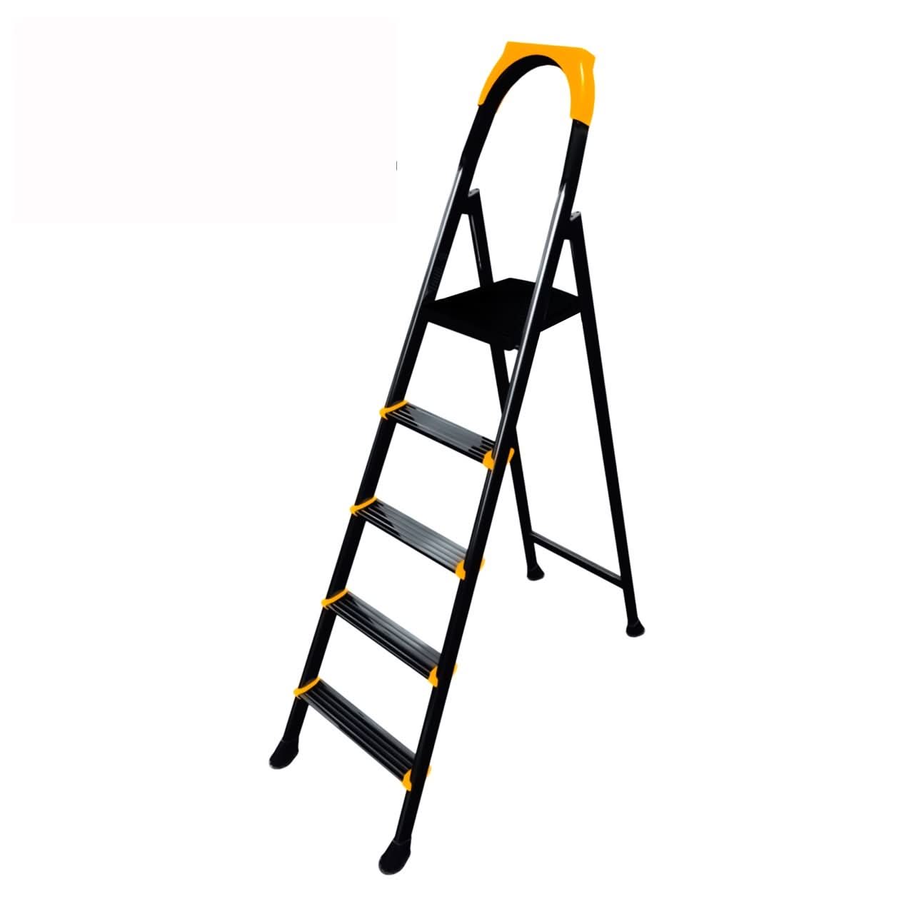 Scara metalica pliabila ROTOR 4+1 trepte, 150 kg, antiderapanta, platforma superioara