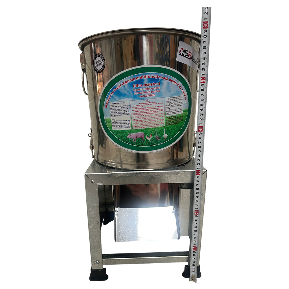 Masina de tocat legume Brillo 5L, motor electric 2200W, cu 4 discuri si lingura de lemn