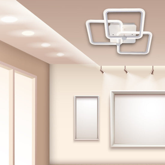 Lustra LED Living 80W, 3 Brate, 580x150 mm, 3 Culori, IR