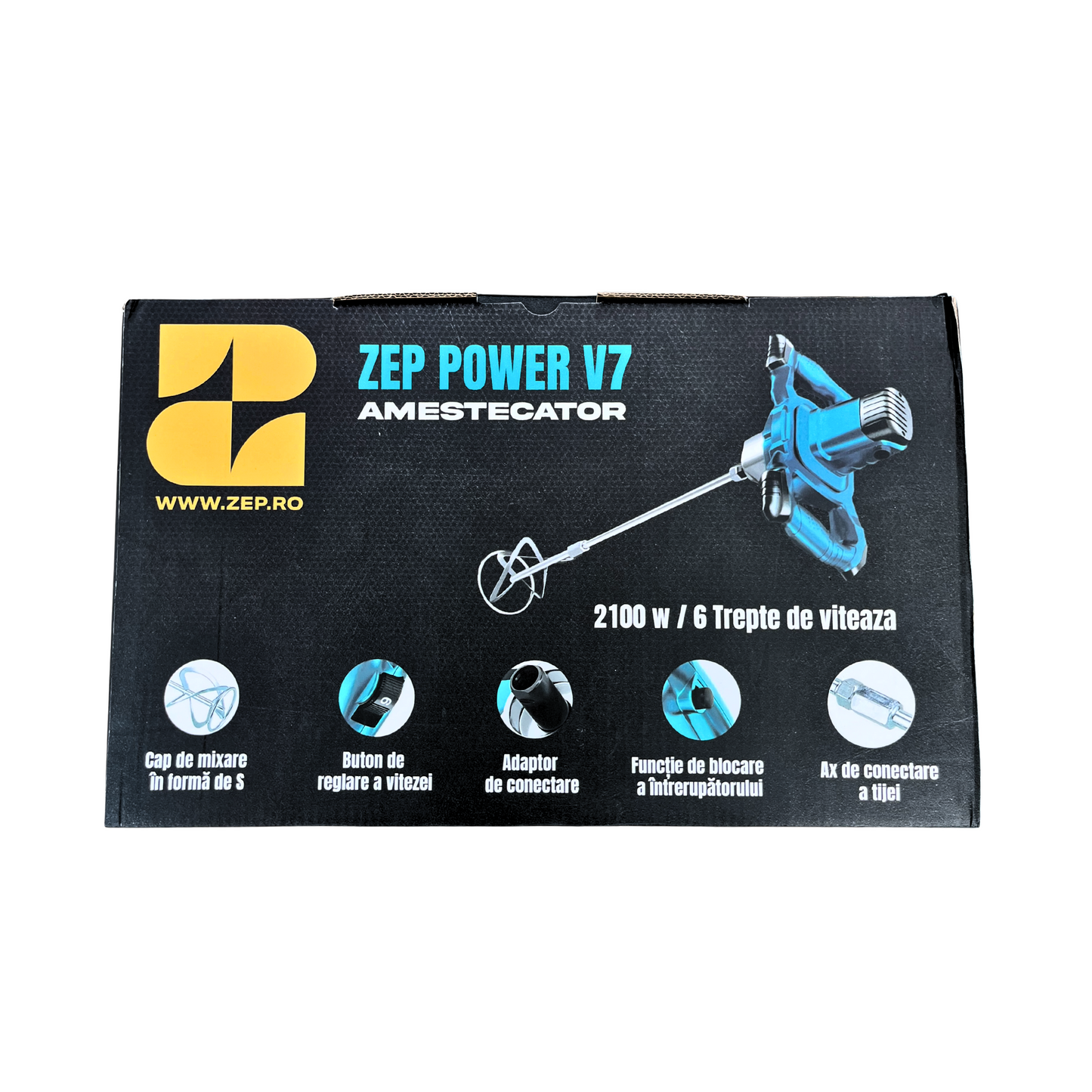 Masina amestecat mortar ZEP POWER V7, 2100W, 6 trepte, 1 paleta, 800RPM