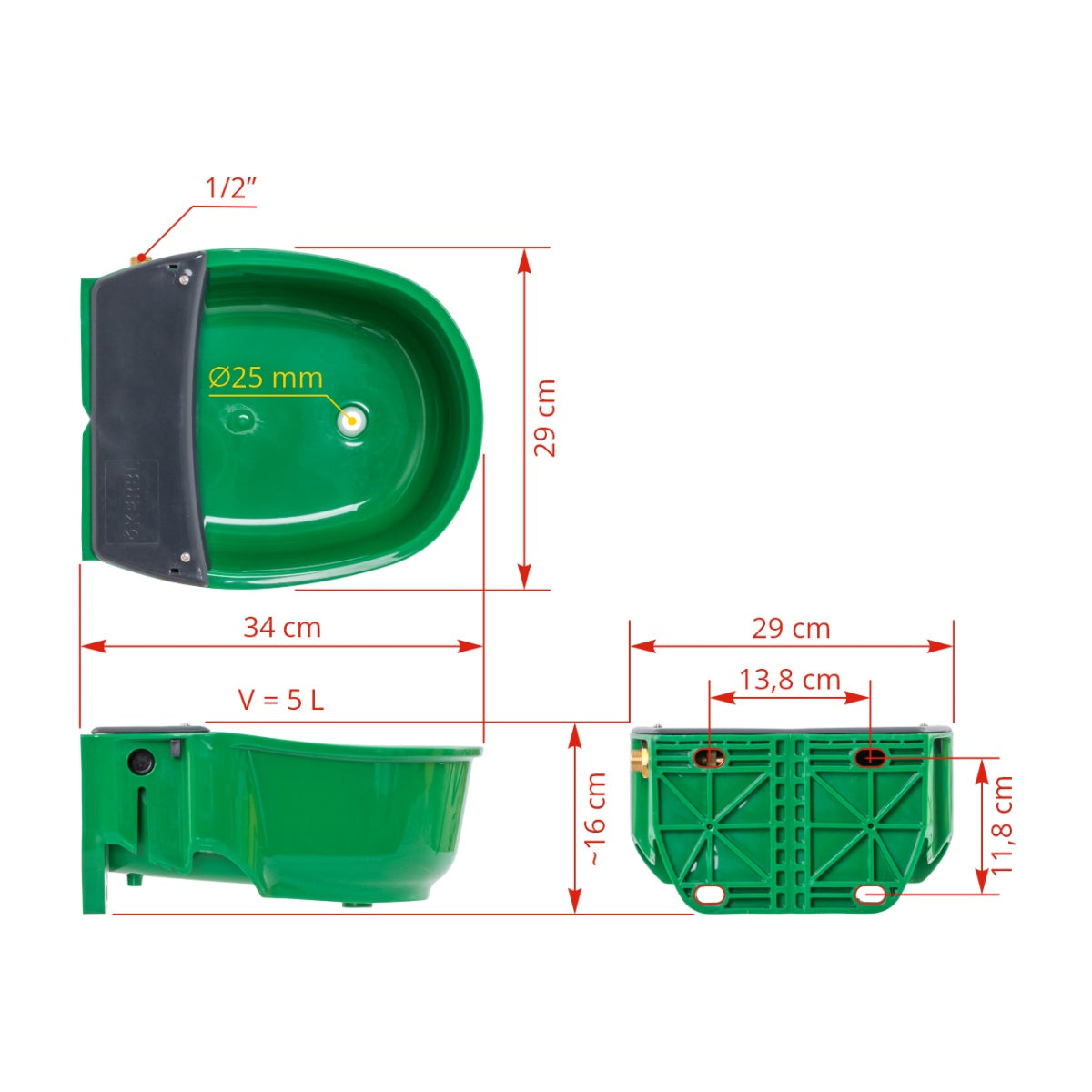 Adapatoare plastic 5L cu plutitor si supapa automata