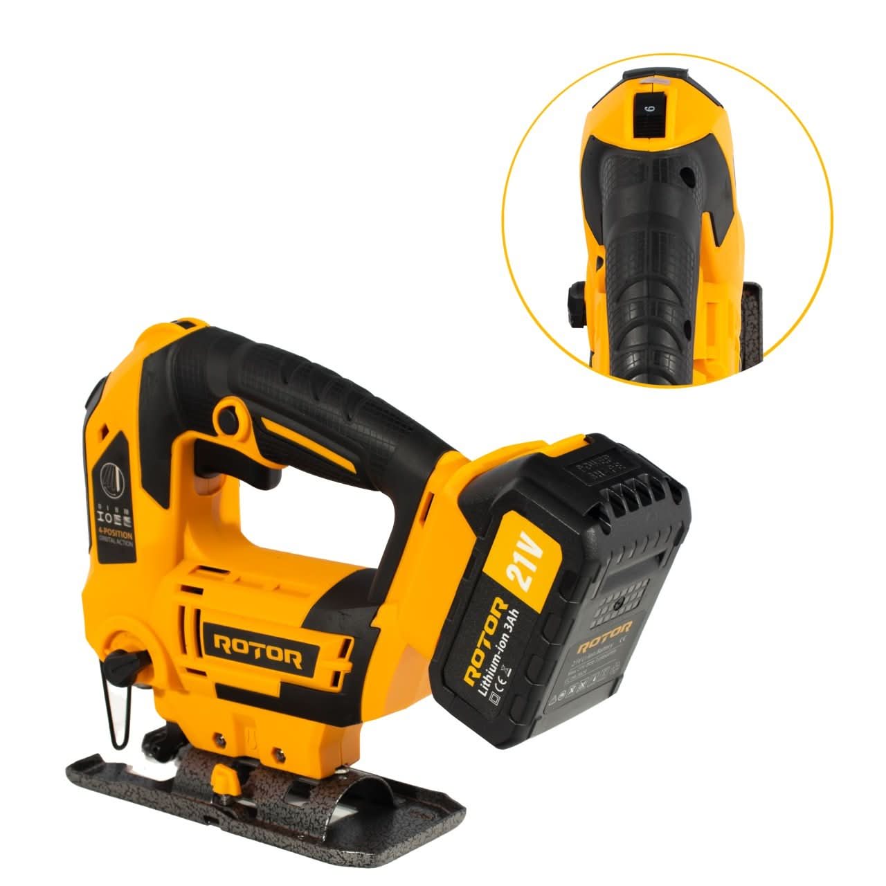 Fierastrau pendular pe acumulator ROTOR RJS21, 21V, 750W, 3000 rot/min, adancime taiere 85 mm lemn