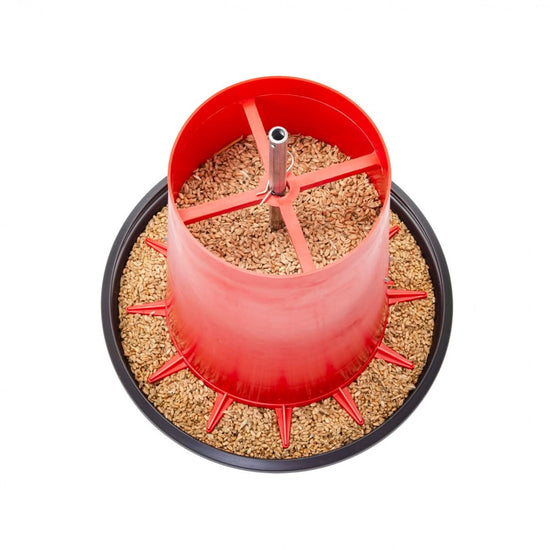 Hranitoare plastic premium 9 litri cu grila anti-risipa pentru păsări de curte