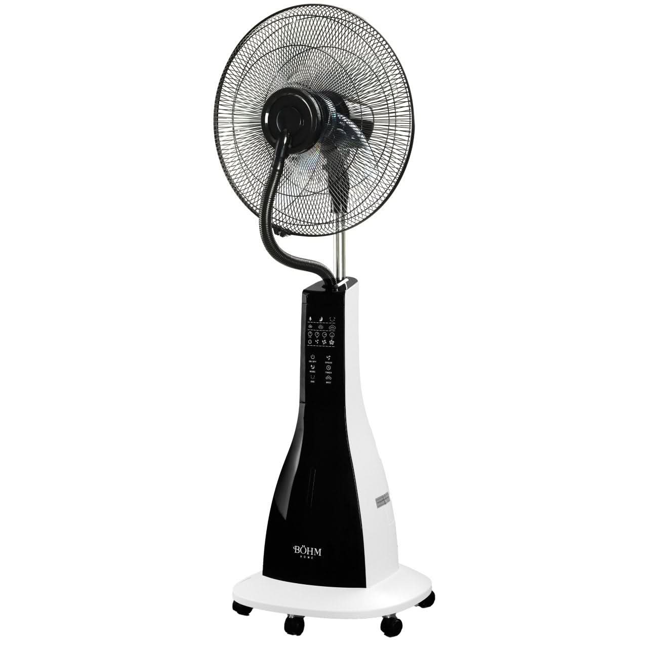 Ventilator cu apa si umidificare BÖHM HOME BSP40-RA, 16 inch, 90W, 3 trepte viteza, rezervor 3L, oscilatie 75°, negru