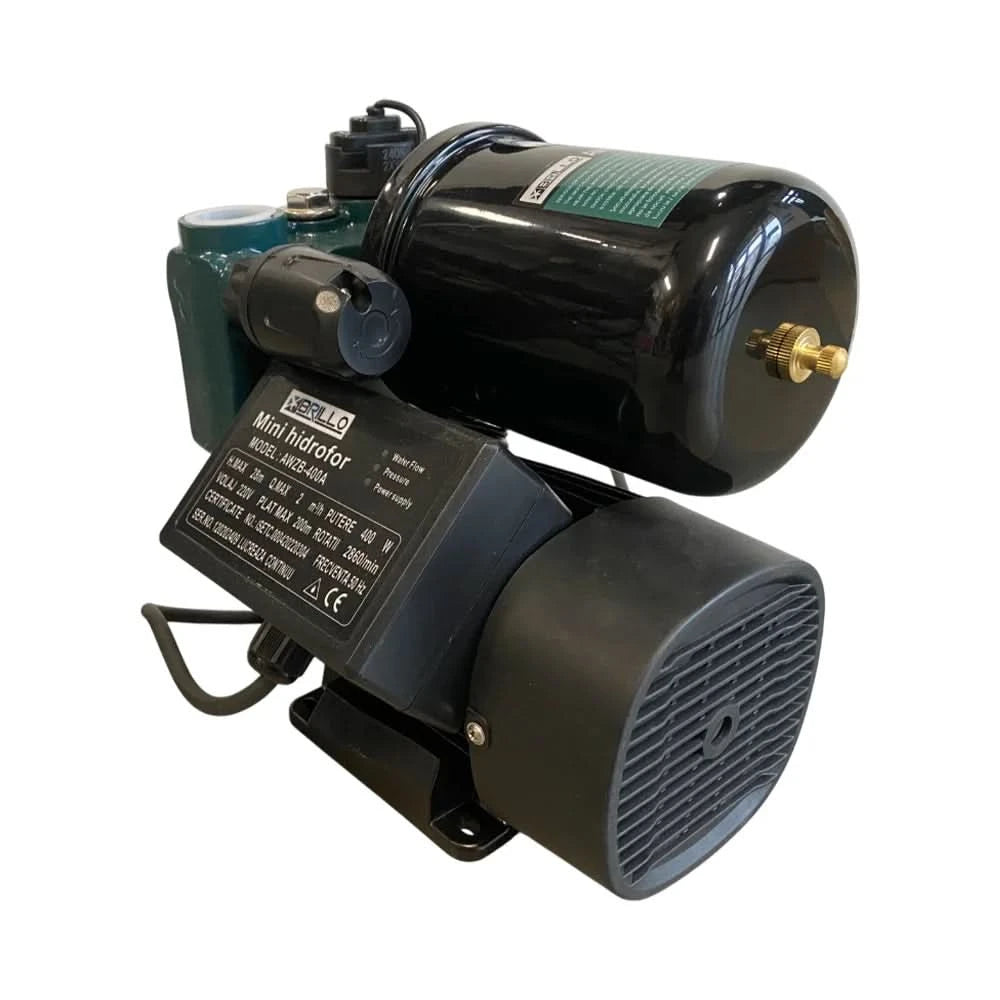 Mini hidrofor Brillo 400W, 2 mc/h, 28m refulare, 8m absorbtie, bobinaj cupru, carcasa fonta