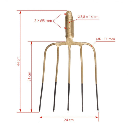 Furca de balegar cu 5 coarne, fara coada, 31 × 24 cm