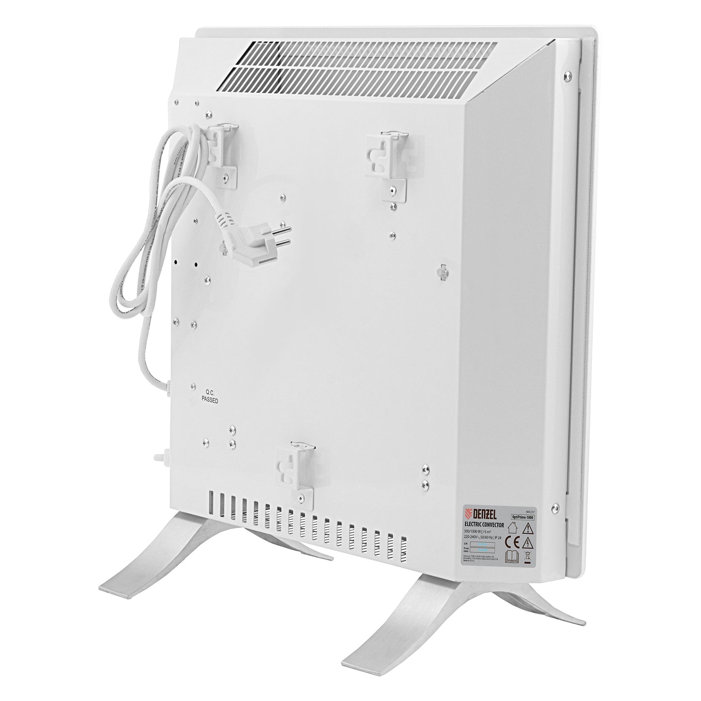Convector electric Denzel OptiPrime-1000, 1000W, Wi-Fi, ecran tactil, termostat digital, montaj pe perete sau podea