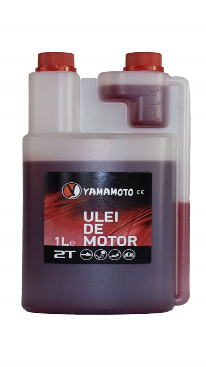 Ulei motor 2T rosu YAMAMOTO 1L, pentru motocoase, scutere si motociclete