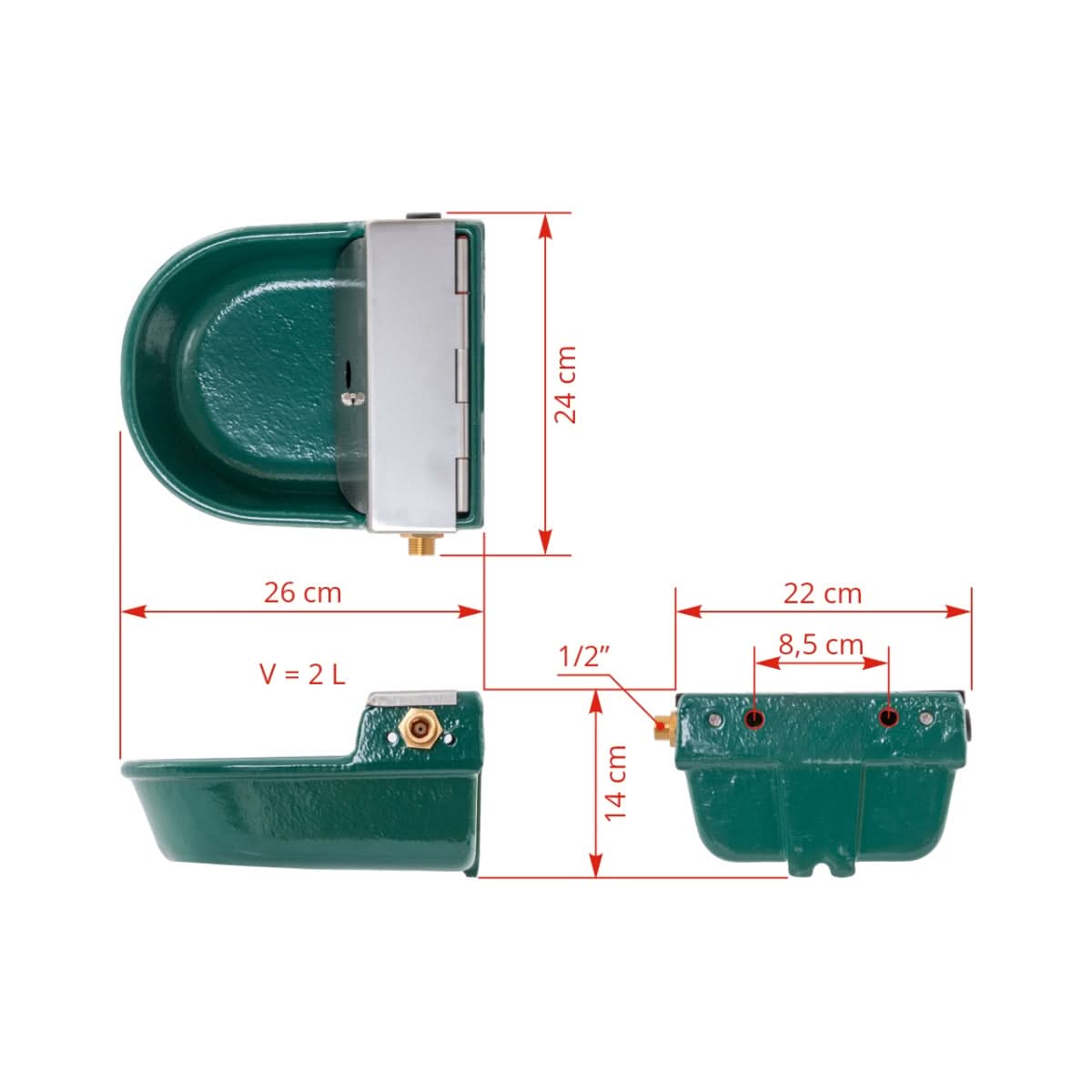 Adapatoare fonta 2L cu plutitor si supapa automata pentru animale