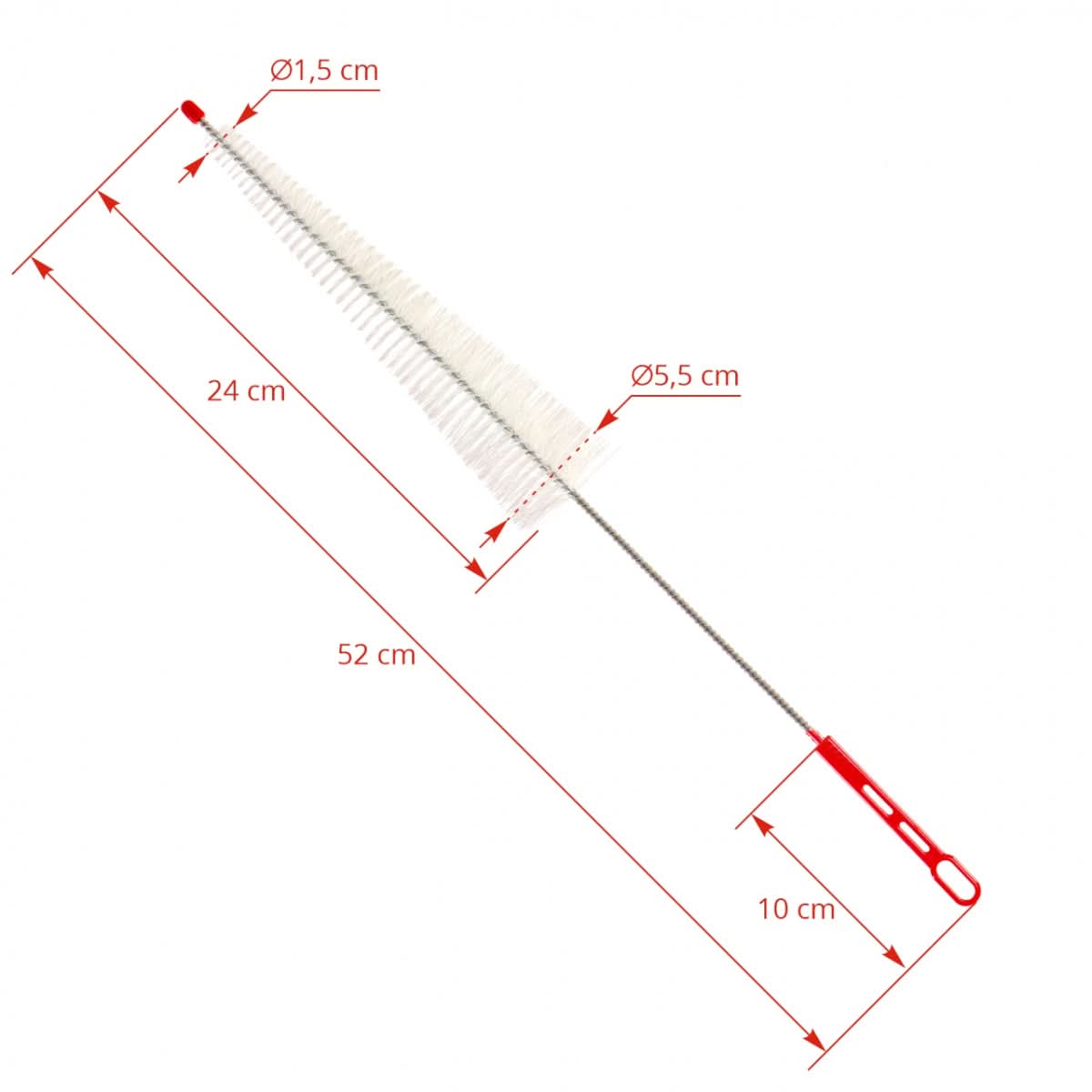 Perie curatare interior mansoane de muls 52 cm, diametru 1.5-5.5 cm