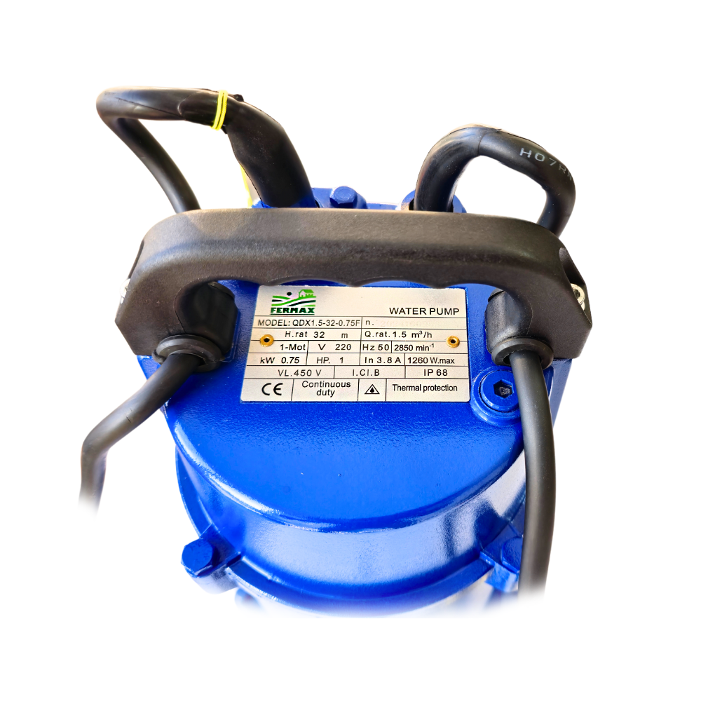 Pompa Submersibila Fermax , 750W, 32m Inaltime Pompare, 3900 L/h, Plutitor, IP58, Fonta, Racord 1", 7m Cablu
