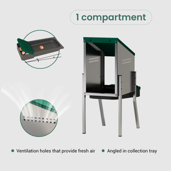 Cuibar pasari ZEP MG-01WS PROFI cu picioare, 1 compartiment, metal galvanizat, colector oua