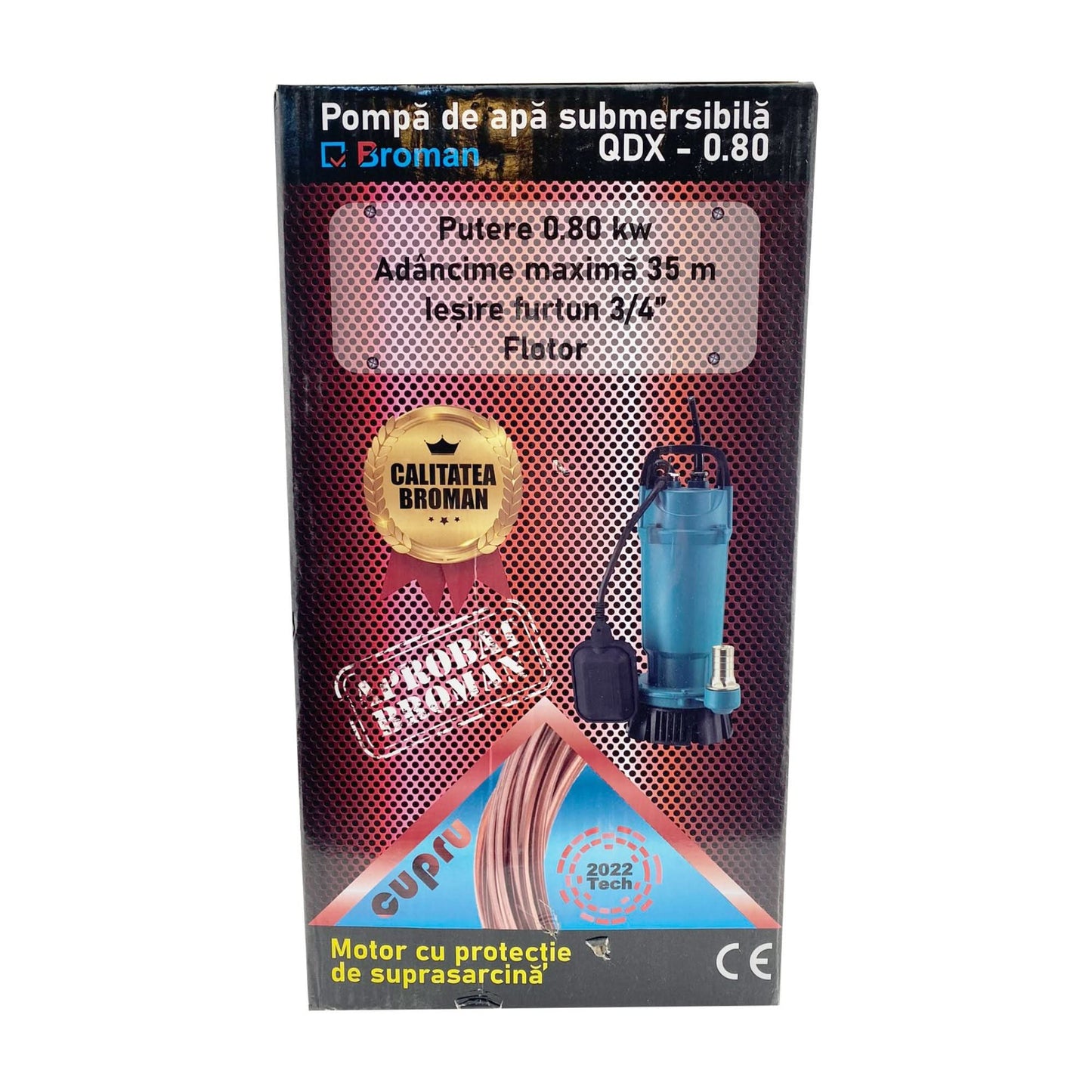 Pompa de Apa Broman, Submersibila QDX, 1.5 CP, 3600 l/h, 35 m Inaltime de Refulare