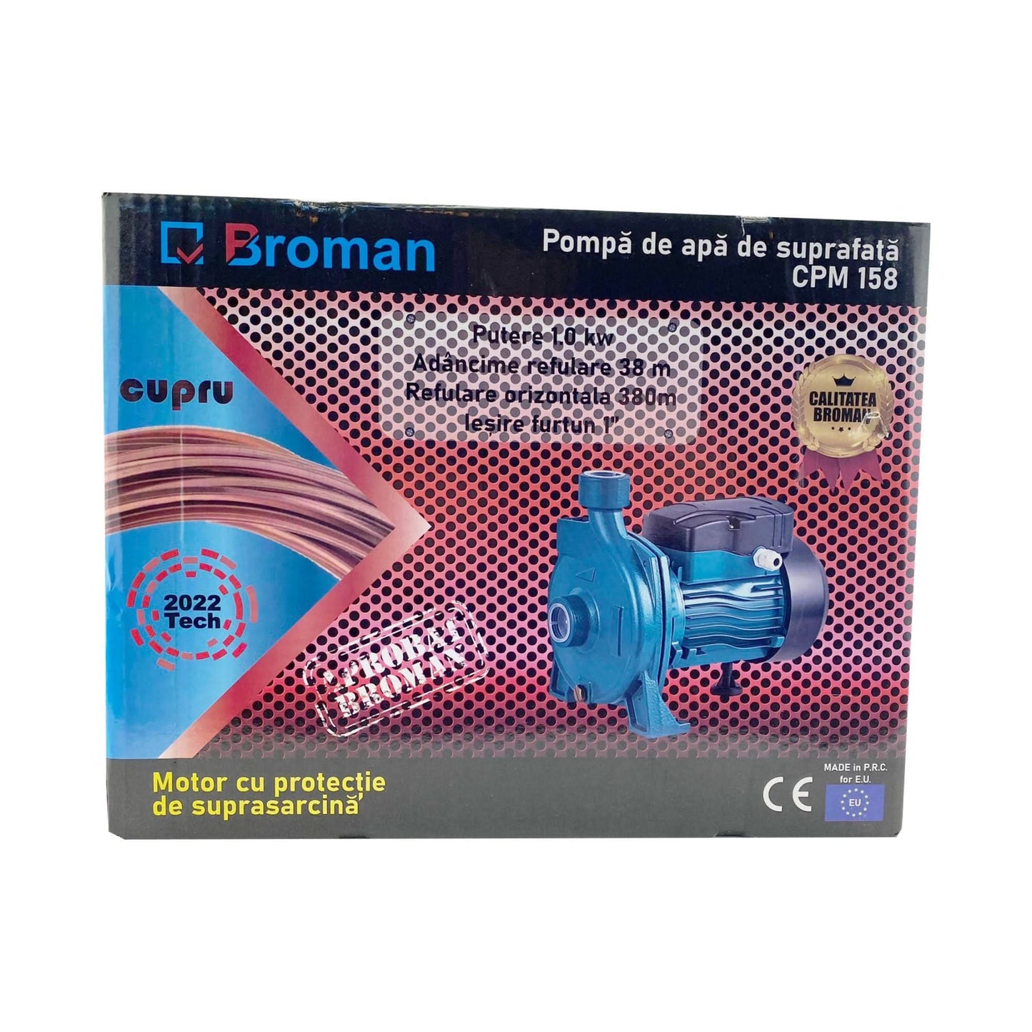 Pompa de apa Broman CPM158, 1000W, 3000 L/h, inaltime 38 m