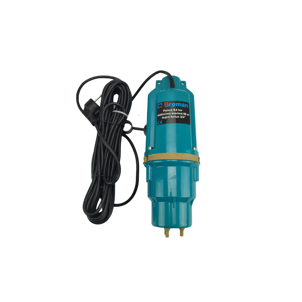 Pompa submersibila vibratii Broman 500W, tripla absorbtie, refulare 80m, 1080 L/h, 3/4"