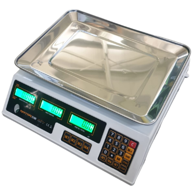 Cantar electric comercial ROTOR YZ-218, 40 kg, baterie reincarcabila, memorare 7 preturi, precizie 1/3000 f.s