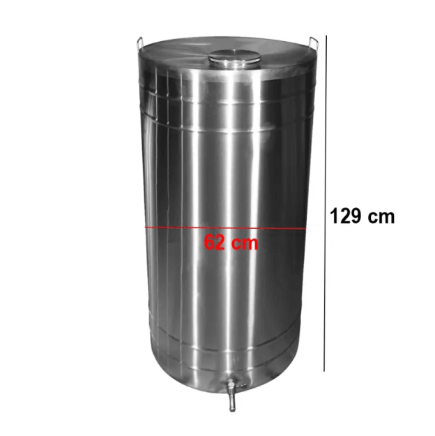 Butoi din inox cu capac, canea si garnitura, capacitate 350L, Tehno Ms #182 - ZEP.RO - Ți-e la îndemână!