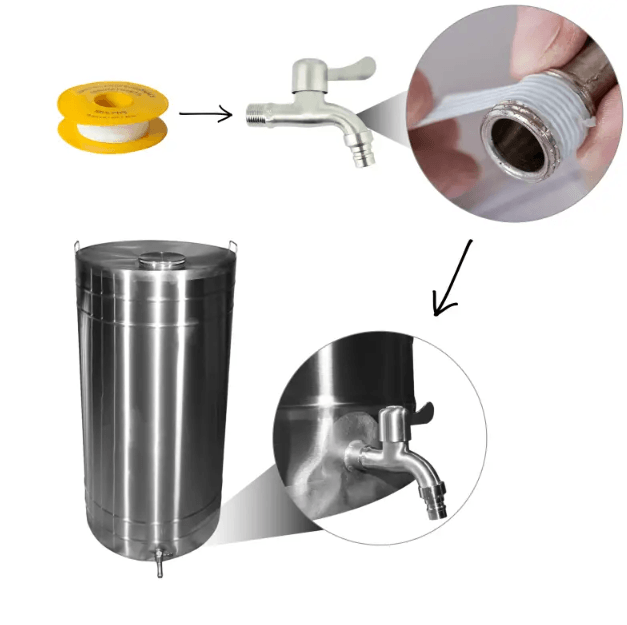 Butoi din inox cu capac, canea si garnitura, capacitate 350L, Tehno Ms #182 - ZEP.RO - Ți-e la îndemână!