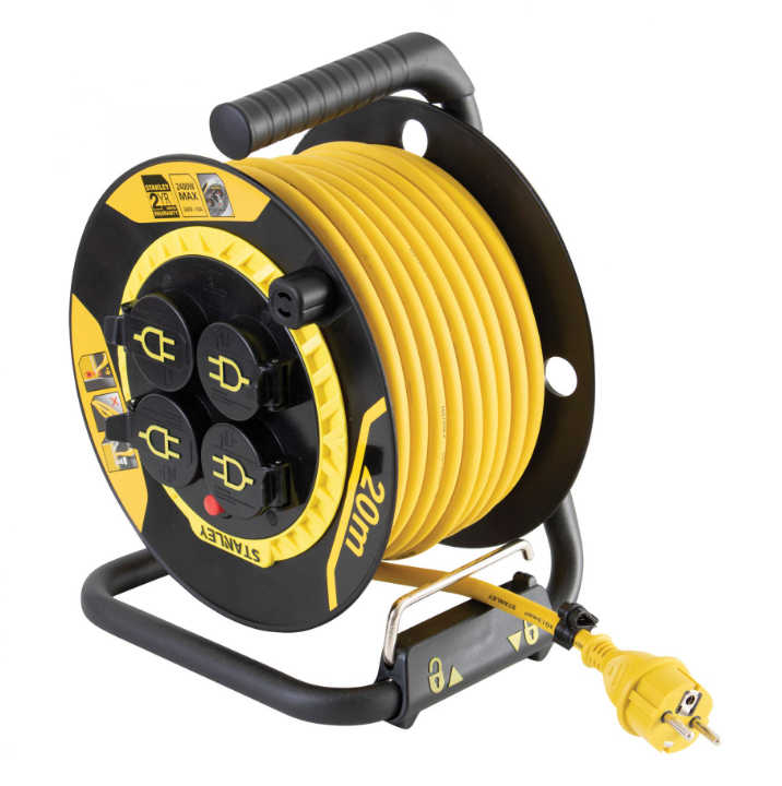 Tambur cablu Stanley, 20m, IP44, 3200W, H07RN-F 3G1,5
