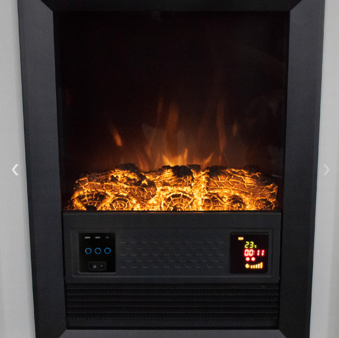 Semineu electric de perete Home FKK 18 – 2000 W, design modern alb