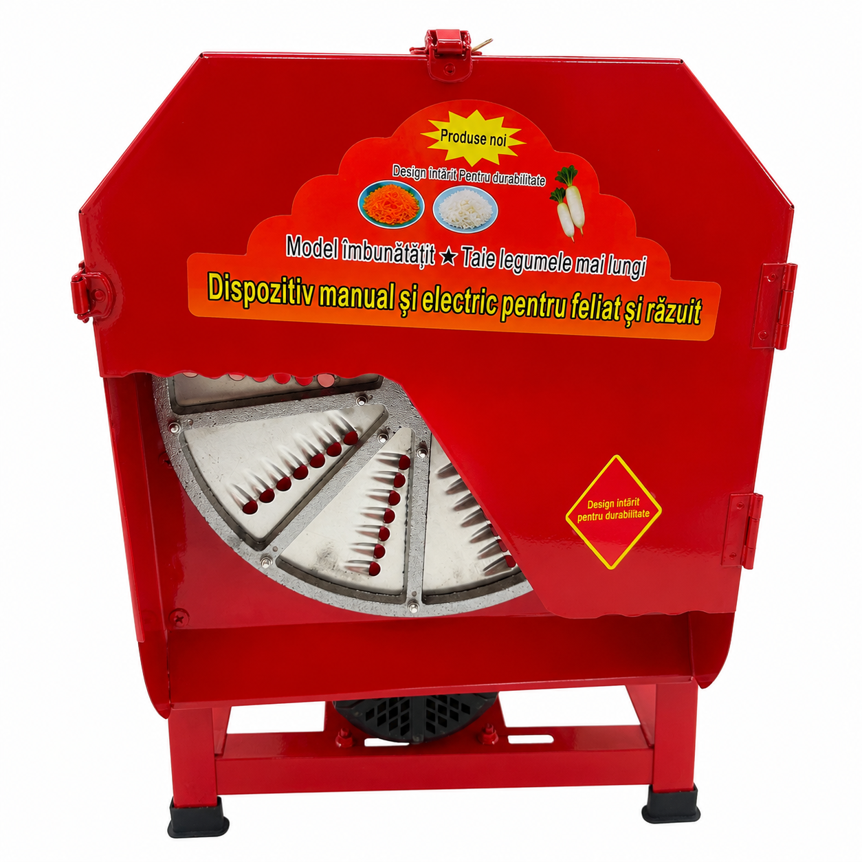 Razatoare Electrica pentru Legume si Fructe Brillo, 2200W, 300 kg/h, 2800 RPM, cu Manivela