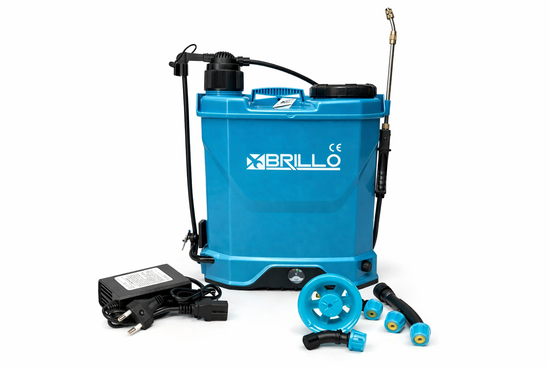 Pompa de stropit BRILLO 2 in 1, 16L, electrica si manuala, baterie 12V 8Ah, 6 bari, lance inox