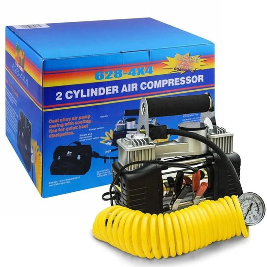 Compresor Pneumatic Auto, 12V, 250W, Presiune Max. 150 PSI, Cilindru Dublu, Accesorii Incluse