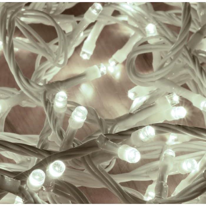 Ghirlanda luminoasa 200 LED, alb rece, cu legare in serie, 10 m, IP44, DLI 200/WH