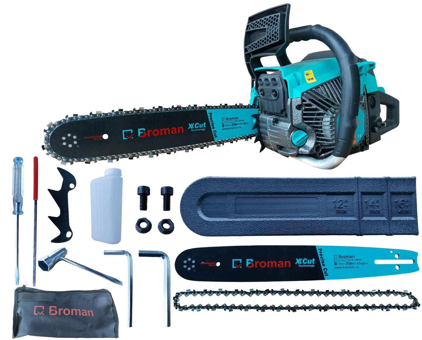 Drujba Broman 5500W, 7.4 CP, Lamă 38 cm Performanta Durabila cu Sistem Easy Start