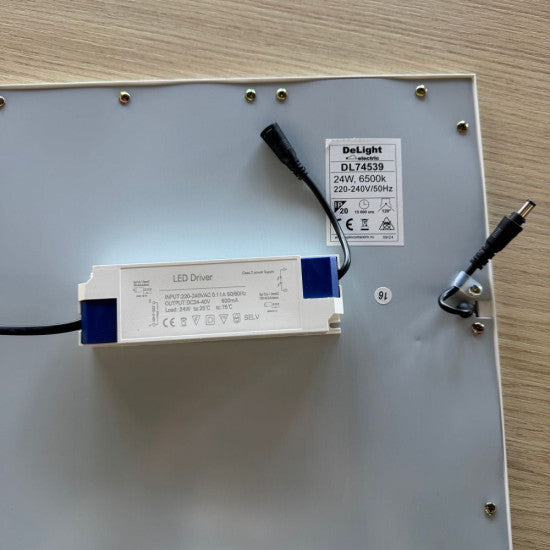 Panou LED 295x595 cu rama alba, 24W, 1680 lm, 6500K