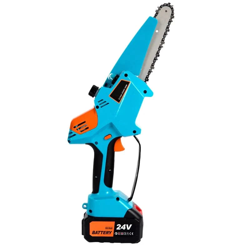 Mini drujba cu acumulator ZEP Ieto, 24V, lama 4 inch, 2 baterii 6Ah, sistem ungere si LED