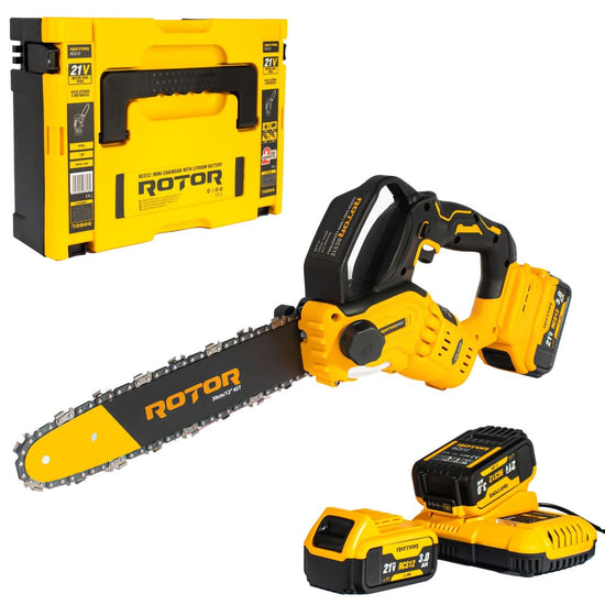 Mini fierastrau cu acumulator ROTOR RCS12, 500W, 21V, lama 12", 4500 rot/min, 2x baterii 3Ah, lant 1/8”
