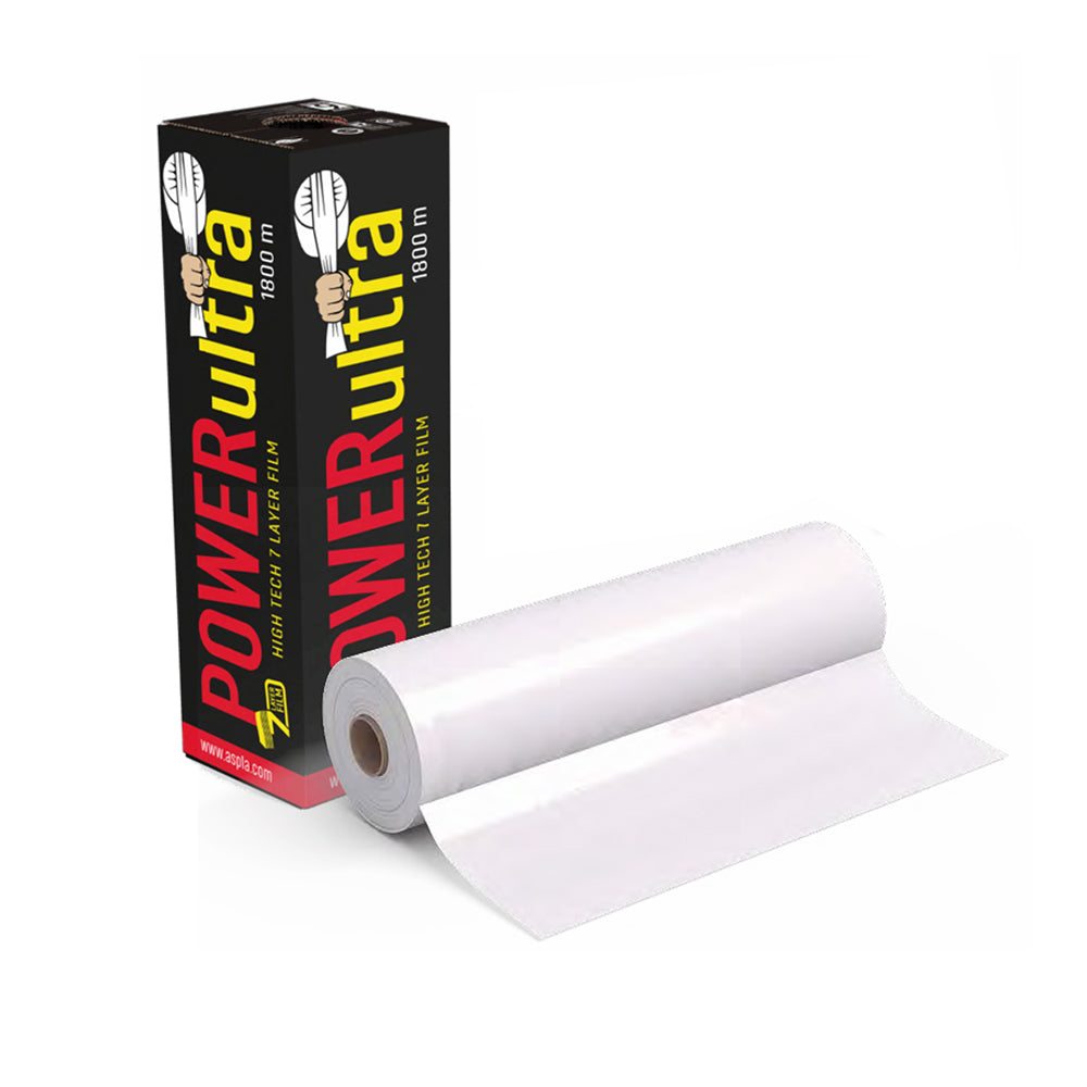 Folie stretch baloti alba Power Ultra 22 microni, 0,75 x 1800 m, PROFESIONAL
