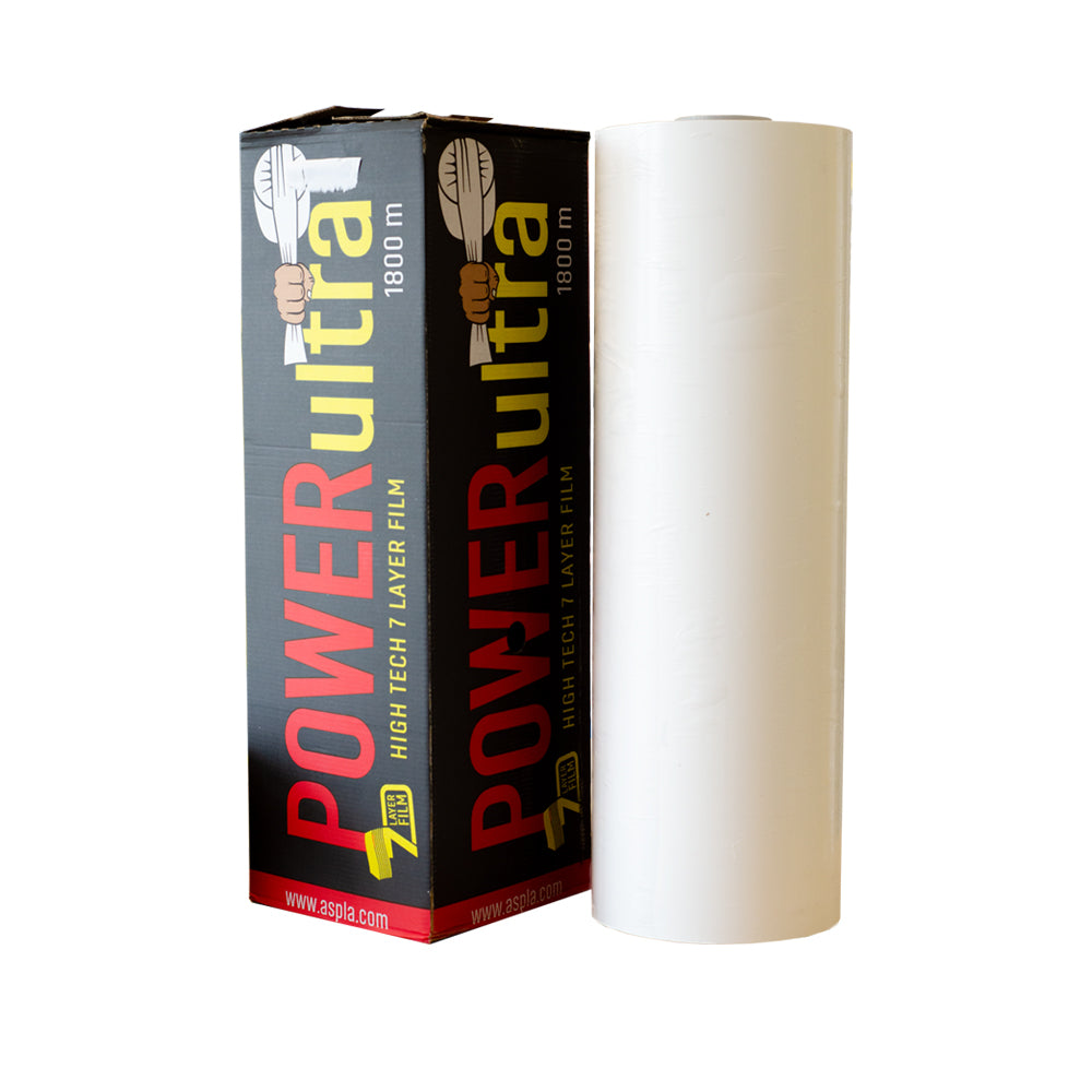 Folie stretch baloti alba Power Ultra 22 microni, 0,75 x 1800 m, PROFESIONAL