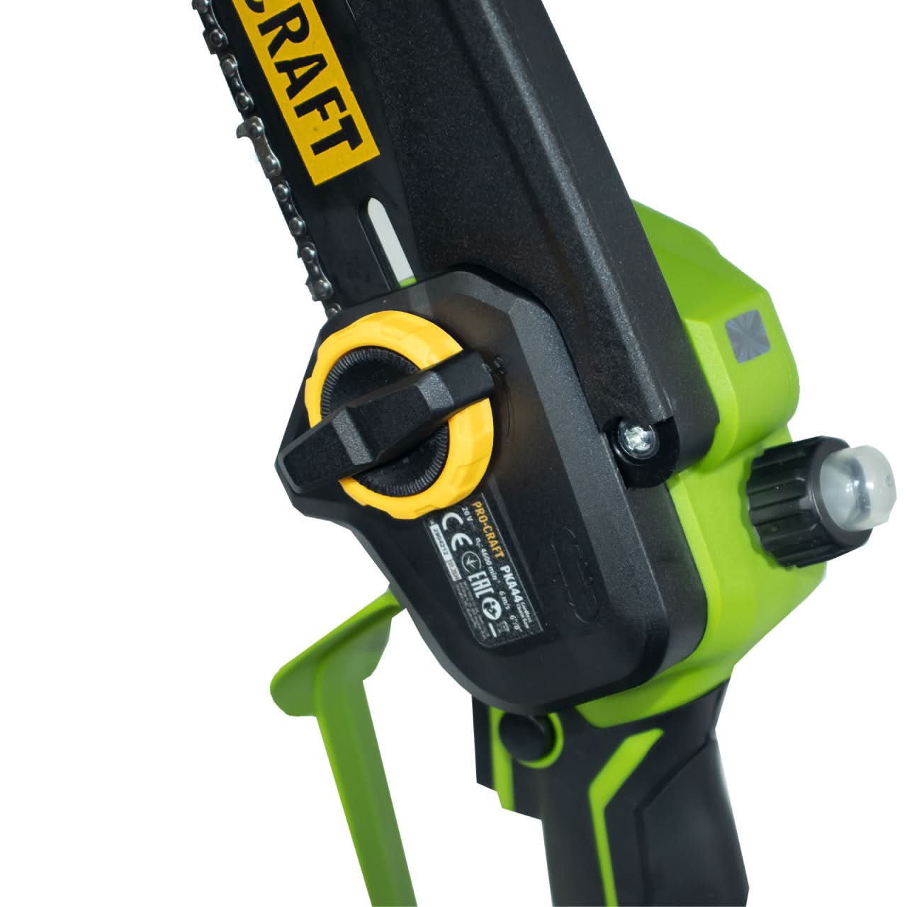 Fierastrau cu lant pe acumulator Procraft PKA44, 21V, 1.5Ah, 2 lame, 2 lanturi, ungere automata